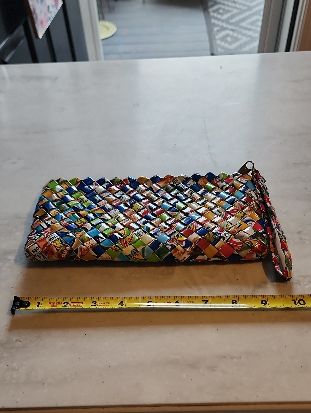 Handwoven Colorful Upcycled Clutch Wristlet